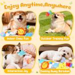 KIPRITII Squeaky Plush Dog Toys for Puppies