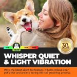 Quiet Dog Nail Grinder with LED Lights and 2 Speeds