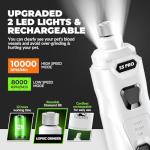 Quiet Dog Nail Grinder with LED Lights and 2 Speeds