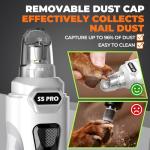 Quiet Dog Nail Grinder with LED Lights and 2 Speeds