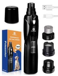 Petsaunter Quiet 2-Speed Dog Nail Grinder with LED