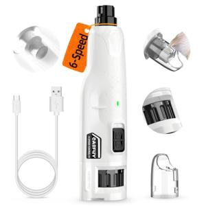 Casfuy Quiet Dog Nail Grinder with LED Lights