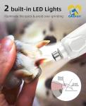 Casfuy Quiet Dog Nail Grinder with LED Lights