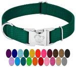 Premium Nylon Dog Collar with Metal Buckle – Green