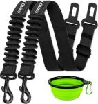 COOYOO Adjustable Retractable Dog Car Seat Belt Set