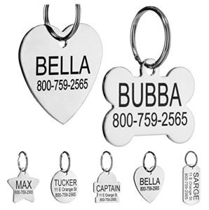 Personalized Stainless Steel Pet ID Tags - Heart Design