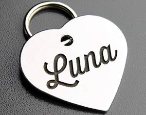 Personalized Stainless Steel Pet ID Tags - Heart