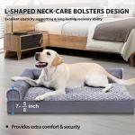 Orthopedic Plush L-Shaped Dog Couch Bed Gray