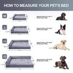 Orthopedic Plush L-Shaped Dog Couch Bed Gray