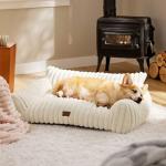 Bedsure Fluffy Dog Couch Sofa for Medium Dogs