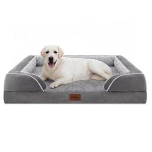 Orthopedic Grey Dog Bed for Extra Large Pets