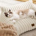 Fluffy Corduroy Pet Sofa Bed for Small Dogs