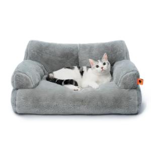 Washable Fluffy Dog & Cat Bed with Non-Slip Base