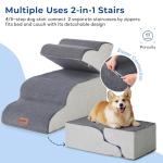 Grey Dog Stairs Ramp for High Beds - 5 Steps