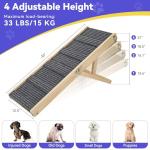 Foldable Dog Ramp with Adjustable Heights and Non-Slip Pad