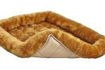 Cozy Cinnamon Faux Fur Dog Bed for Small Pets