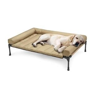 Veehoo Elevated Dog Bed with Waterproof Bolster