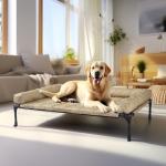 Veehoo Elevated Dog Bed with Waterproof Bolster