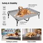 Veehoo XL Cooling Elevated Dog Bed with Guardrail