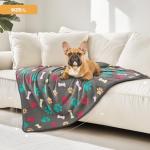 Fluffy Fleece Pet Blanket - Paw Print Throw