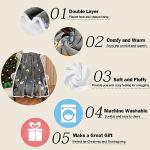 Dog Print Sherpa Fleece Throw Blanket, Grey