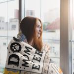 Cozy Dog Mom Blanket for Dog Lovers 50" x 60