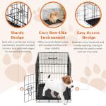 Sweetcrispy 24-Inch Metal Dog Crate with Lock
