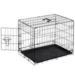 Sweetcrispy 24-Inch Metal Dog Crate with Lock