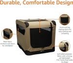Portable Soft Dog Travel Crate - Medium Tan