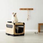Portable Soft Dog Travel Crate - Medium Tan