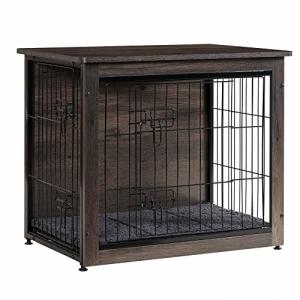 Stylish Wooden Dog Crate with Cushion and Doors