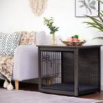 Stylish Wooden Dog Crate with Cushion and Doors