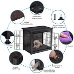 Stylish Wooden Dog Crate with Cushion and Doors
