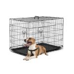 36-Inch Foldable Metal Dog Crate with Double Door