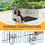 36-Inch Foldable Metal Dog Crate with Double Door