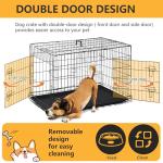 36-Inch Foldable Metal Dog Crate with Double Door