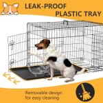 36-Inch Foldable Metal Dog Crate with Double Door