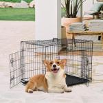 30-Inch Folding Dog Crate with Double Door