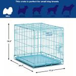 24-Inch Blue Folding Dog Crate with Divider