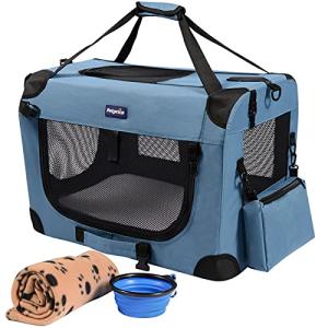 Portable Collapsible Dog Crate with Blanket & Bowl