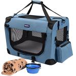 Portable Collapsible Dog Crate with Blanket & Bowl