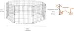Octagonal Metal Dog Playpen - Indoor/Outdoor, Extra Small