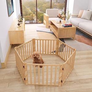 YOCAN Wooden Freestanding Dog Gate - 6 Panels