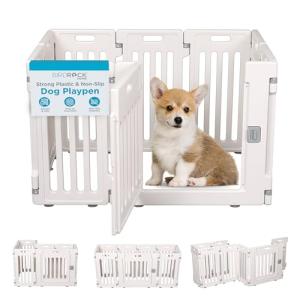 Dog Playpen with Door, 8 Panels, 25.6in H