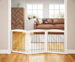 Extra Wide Dog Gate - Freestanding, Foldable 3 Panels