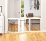 Extra Wide Dog Gate - Freestanding, Foldable 3 Panels