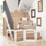 Pawland Adjustable Freestanding Dog Gate with Door