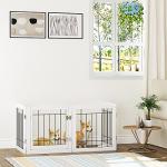 Pawland Adjustable Freestanding Dog Gate with Door