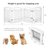 Pawland Adjustable Freestanding Dog Gate with Door