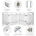 Pawland Adjustable Freestanding Dog Gate with Door